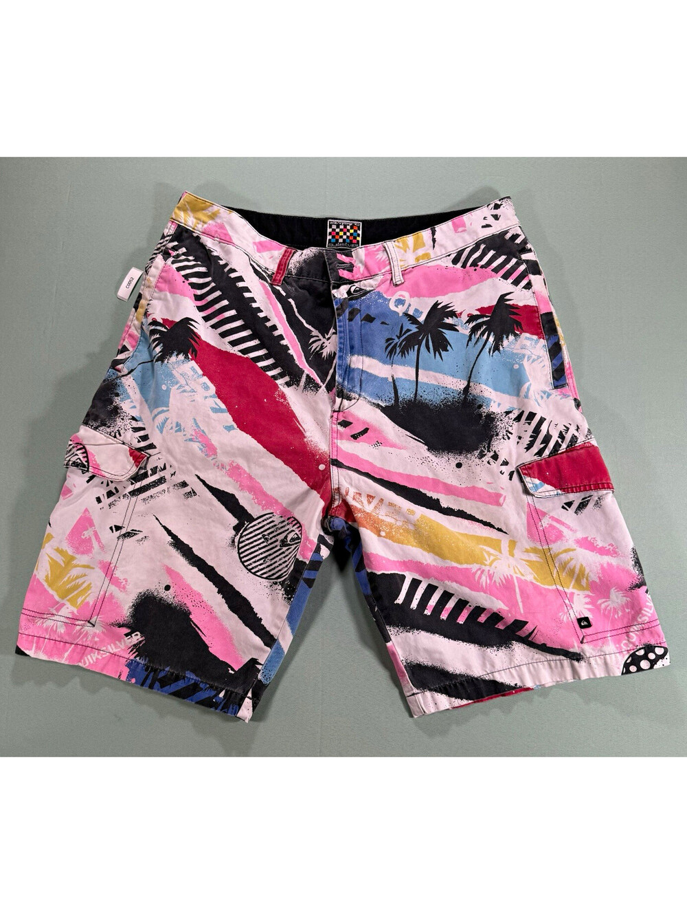 Quiksilver Men's Multicolor Graphic Tropical Board Shorts Pockets Size 36